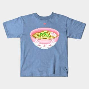 Kawaii Pixel Ramen Bowl Kids T-Shirt